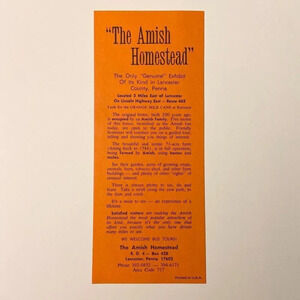 Vintage The Amish Homestead Pennsylvania Travel Brochure  Souvenir Leaflet